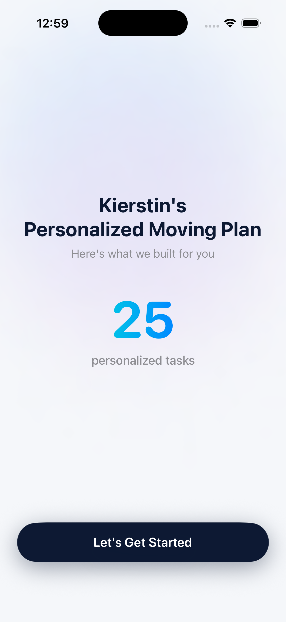 Peezy personalized moving plan